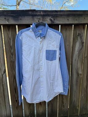 J. Crew Two-Tone Light Blue and White Button-Down Shirt